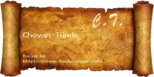Chovan Tünde névjegykártya